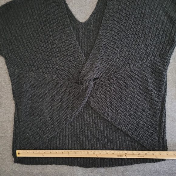 Rachel Hollis Ltd. Sweater Black V Neck Twist Back 2X Pullover Long Sleeve - Picture 5 of 11